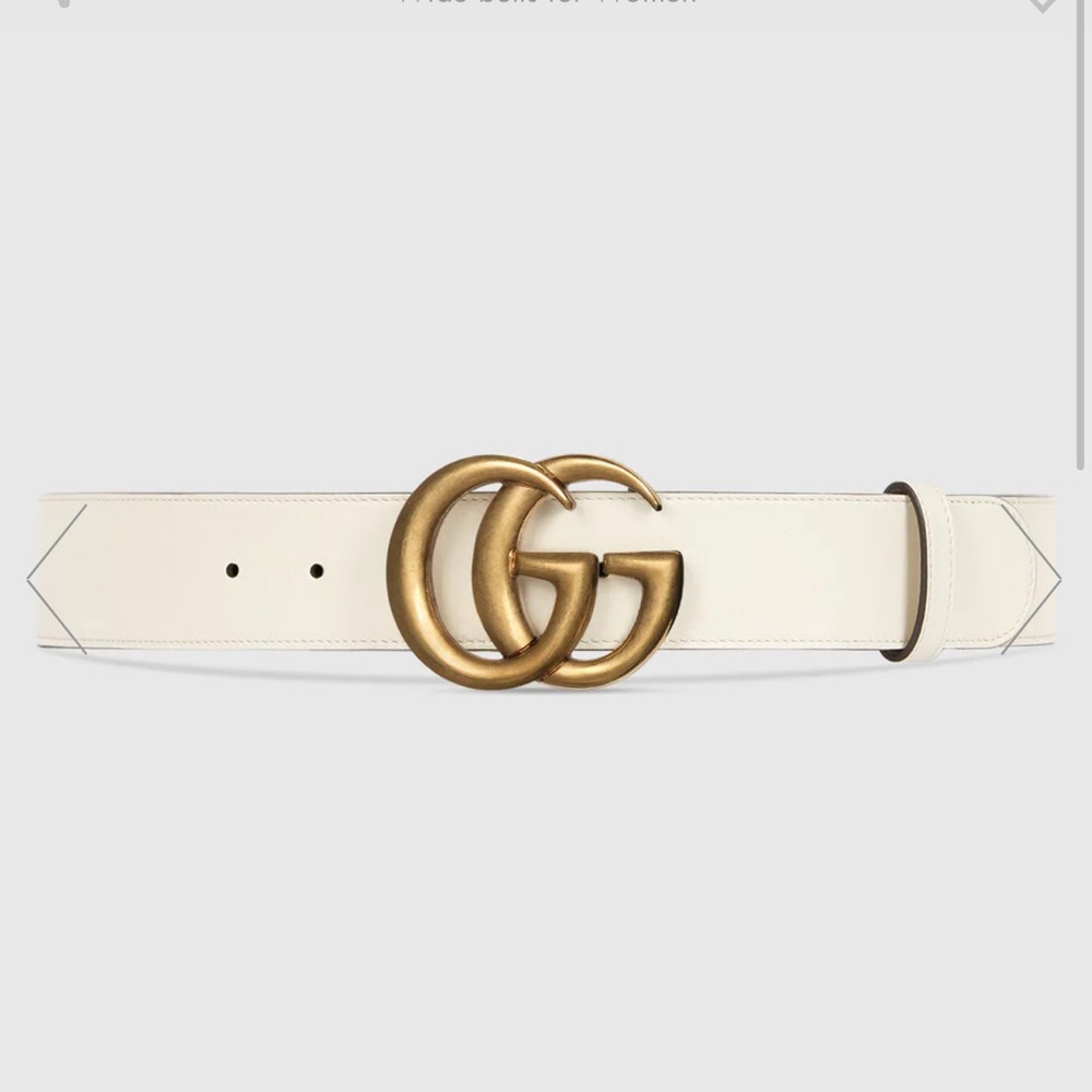 White Gucci Belt